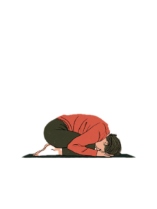 Postura de yoga da criança